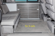 VW T6 / T5 velor floor mats with 3 guide rails